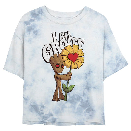 Junior's Marvel Mine Groot Bombard Tie-Dye T-Shirt